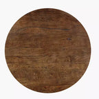 Royal Hampton Coffee Table | 35.5 Round Top | Drum Shaped Sandblasted Walnut Brown Mango Wood
