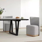 Sedie da pranzo moderne Spruce&Spring con rotelle e base in legno