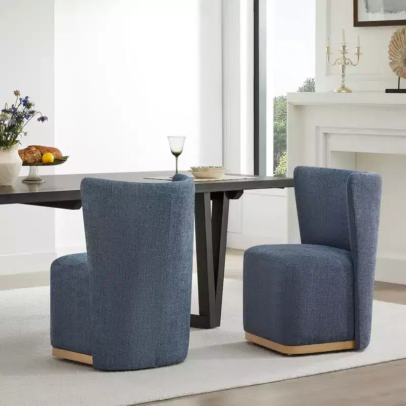 Sedie da pranzo moderne Spruce&Spring con rotelle e base in legno