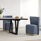 Sedie da pranzo moderne Spruce&Spring con rotelle e base in legno