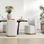 Sedie da pranzo moderne Spruce&Spring con rotelle e base in legno