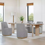 Sedie da pranzo moderne Spruce&Spring con rotelle e base in legno