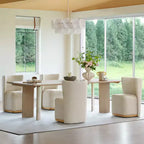 Sedie da pranzo moderne Spruce&Spring con rotelle e base in legno
