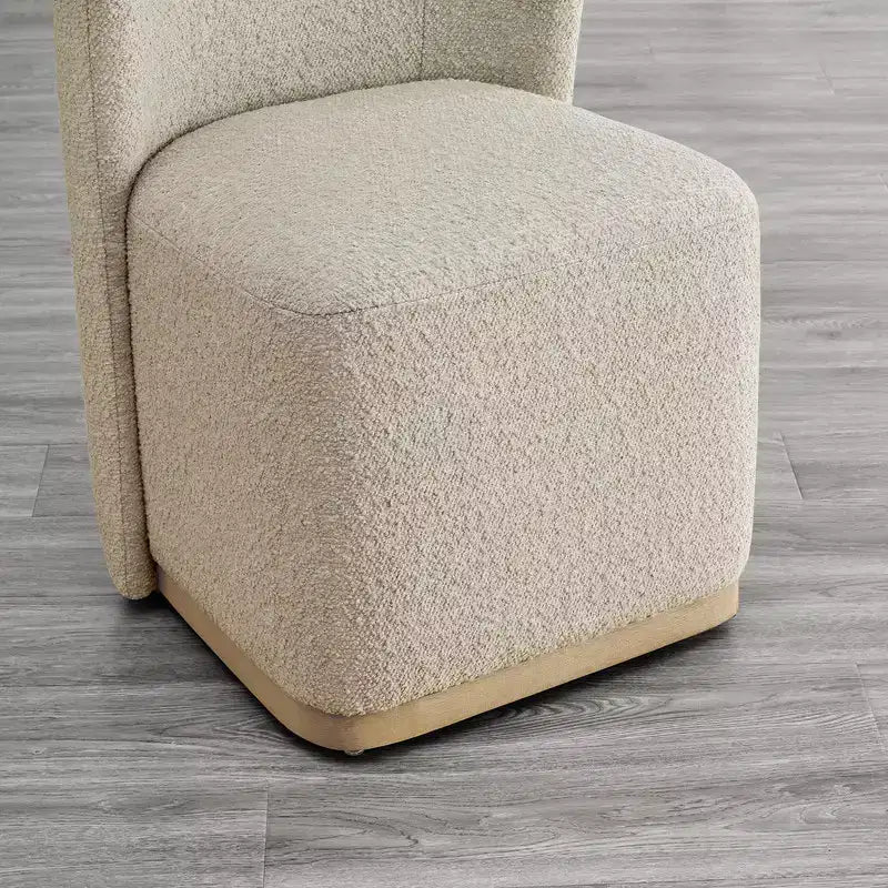 Sedie da pranzo moderne Spruce&Spring con rotelle e base in legno