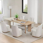 Sedie da pranzo moderne Spruce&Spring con rotelle e base in legno