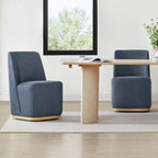 Spruce&Spring Modern Rolling Dining Chairs with Casters&Wood Base