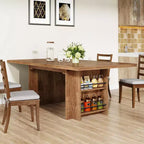 Lantine Farmhouse Dining Table for 4-6, 62.99Rectangular Dining Table with Storage for Kitchen, Living Room