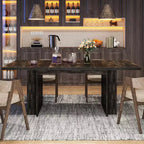 Lantine Farmhouse Dining Table for 4-6, 62.99Rectangular Dining Table with Storage for Kitchen, Living Room
