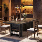 Lantine Farmhouse Dining Table for 4-6, 62.99Rectangular Dining Table with Storage for Kitchen, Living Room