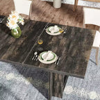 Lantine Farmhouse Dining Table for 4-6, 62.99Rectangular Dining Table with Storage for Kitchen, Living Room