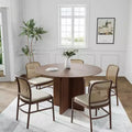 MAYEERTY 45 Wood Round Dining Table for 4, Farmhouse Modern Kitchen & Dining Room Table