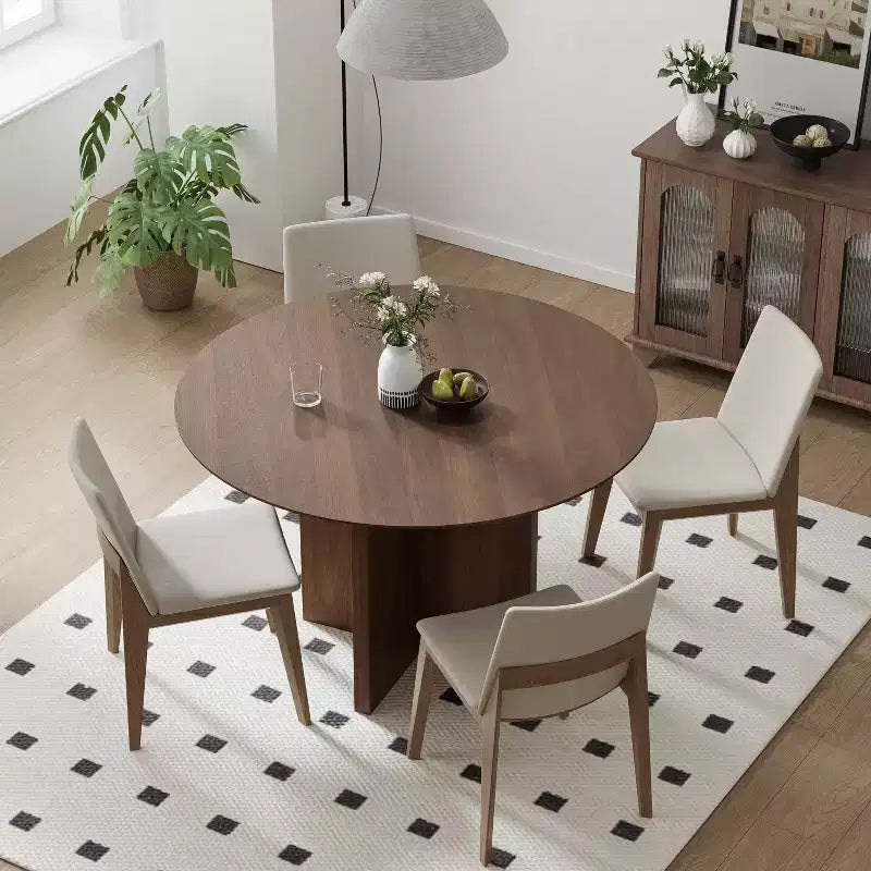 Tavolo da pranzo rotondo in legno MAYEERTY 45 per 4 persone, tavolo da cucina e sala da pranzo moderno in stile rustico