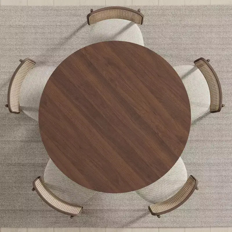 Tavolo da pranzo rotondo in legno MAYEERTY 45 per 4 persone, tavolo da cucina e sala da pranzo moderno in stile rustico