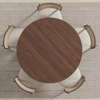 Tavolo da pranzo rotondo in legno MAYEERTY 45 per 4 persone, tavolo da cucina e sala da pranzo moderno in stile rustico