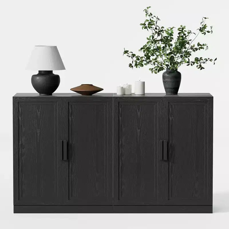 PexFix 62 L x 36 A Credenza Buffet Mobile Dispensa da Cucina Stile Rustico con Ripiani Regolabili per Cucina Sala da Pranzo Soggiorno Nero