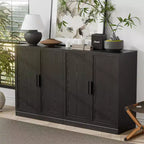 PexFix 62 L x 36 A Credenza Buffet Mobile Dispensa da Cucina Stile Rustico con Ripiani Regolabili per Cucina Sala da Pranzo Soggiorno Nero