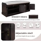 GDFStudio Mike Storage Shoe Bench with Doors and Adjustable Shelves