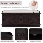 GDFStudio Mike Storage Shoe Bench with Doors and Adjustable Shelves