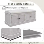 GDFStudio Mike Storage Shoe Bench with Doors and Adjustable Shelves