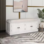 GDFStudio Mike Storage Shoe Bench with Doors and Adjustable Shelves