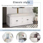 GDFStudio Mike Storage Shoe Bench with Doors and Adjustable Shelves