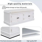 GDFStudio Mike Storage Shoe Bench with Doors and Adjustable Shelves