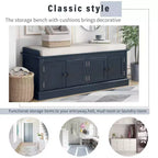 GDFStudio Mike Storage Shoe Bench with Doors and Adjustable Shelves