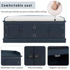 GDFStudio Mike Storage Shoe Bench with Doors and Adjustable Shelves