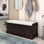 GDFStudio Mike Storage Shoe Bench with Doors and Adjustable Shelves