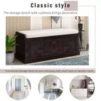 GDFStudio Mike Storage Shoe Bench with Doors and Adjustable Shelves