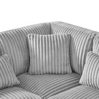Divano componibile Polibi a U di grandi dimensioni con rivestimento in velluto a coste felpato