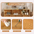 CuisinSmart Scaffale aperto a 3 ripiani in legno, Libreria autoportante a 10 scomparti con 5 gambe in ferro per casa ufficio soggiorno camera da letto
