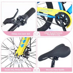 NAYSAYE Bicycle Mountain Bike Durable Steel Frame with Suspension for Kids Outdoor Riding, Pink, 63.78*24.8*37.2