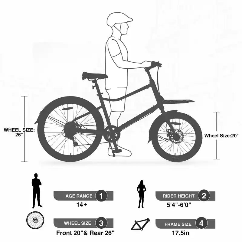 NAYSAYE Bicycle Cargo Bike 7 Speed Alloy Frame Adult Bike for Daily Commute, Blue, 65*27.56*42.13