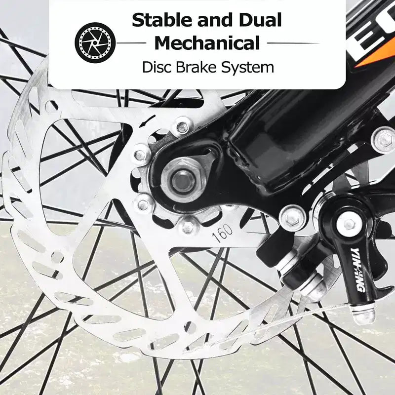 NAYSAYE 24 Inch Fat Tire Mountain Bike with 7 Speed Shifter Dual Disc Brake for Adults and Youth, Gray, 67*25*40