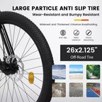Bicicletta NAYSAYE Mountain Bike da 26 Pollici con Telaio in Acciaio, 21 velocità, Forcella Ammortizzata e Freni a Disco per Unisex, Nero e Arancio, 55.91*7.88*28.74