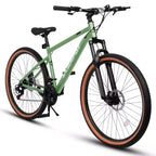 NAYSAYE Bicycle 27.5 Inch Mountain Bike for Adults with Disc Brakes for Commuting and Outdoor Exploration, Green, 70*27.5*40