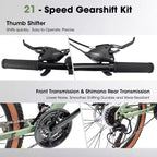 NAYSAYE Bicycle 27.5 Inch Mountain Bike for Adults with Disc Brakes for Commuting and Outdoor Exploration, Green, 70*27.5*40
