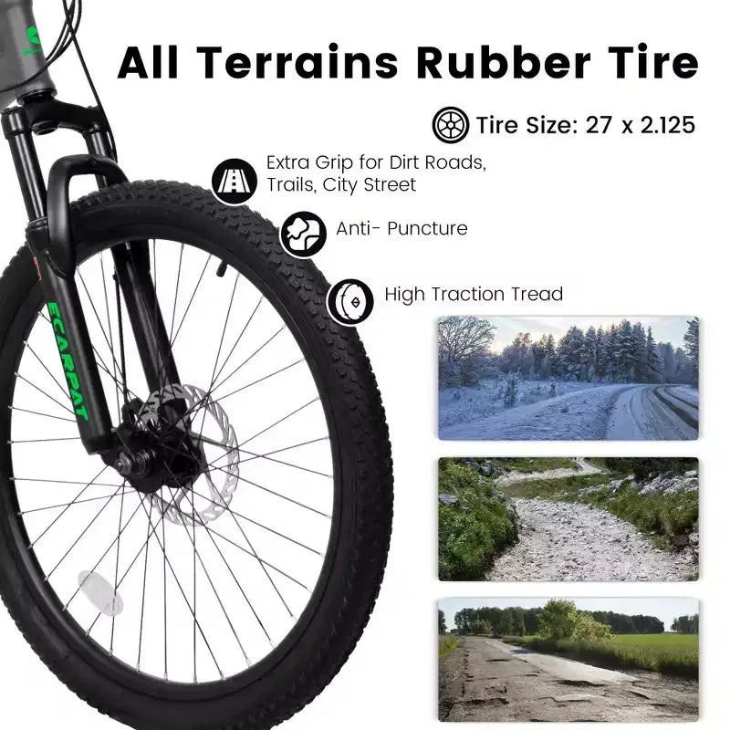 Bicicletta NAYSAYE 27,5 pollici Mountain Bike biammortizzata 21 velocità con doppio ammortizzatore per uomo e donna, grigia, 68,1*27*39,7