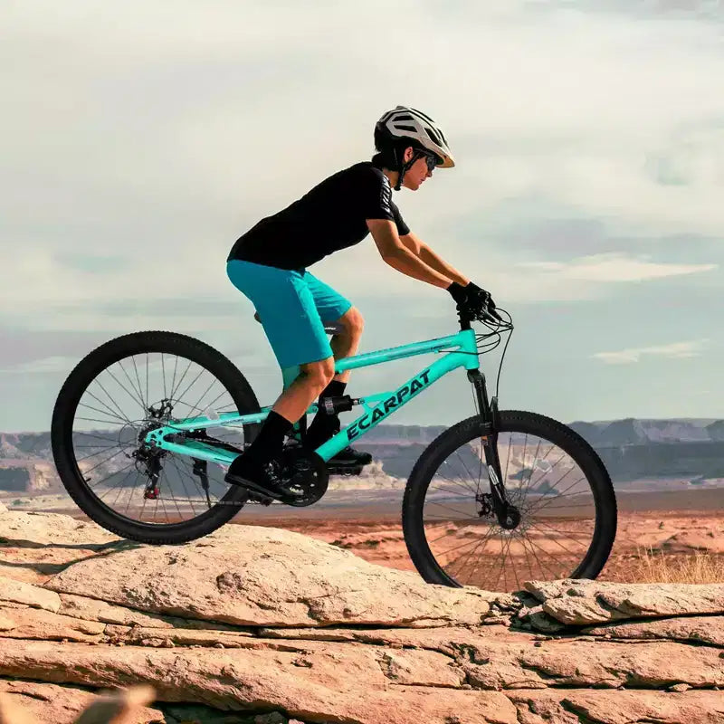NAYSAYE Bicicletta Mountain Bike da 26 Pollici con Telaio in Acciaio Forcella Ammortizzata 21 Velocità per Uomini e Donne, Blu, 68*27*38