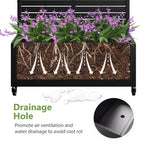 MAYEERTY Planter Box with Trellis Iron Black Arch Louvered Classic Style 72x35x16in 3-Piece Set