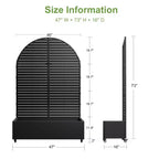 MAYEERTY Planter Box with Trellis Iron Black Arch Louvered Classic Style 72x35x16in 3-Piece Set