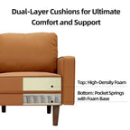Tree City - 32'' Faux Leather Tufted Square Accent Armchair - Modern Chair for Living Room, Bedroom, Office & Small Spaces