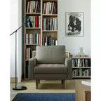 Tree City - 32'' Faux Leather Tufted Square Accent Armchair - Modern Chair for Living Room, Bedroom, Office & Small Spaces