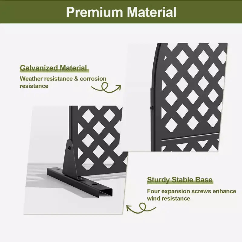 MAYEERTY Room Divider Screen Laurence Diamond Brown Arch Galvanized Sheet 72x35x16in 3-Piece Set