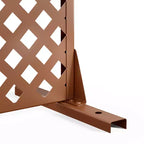 MAYEERTY Room Divider Screen Laurence Diamond Brown Arch Galvanized Sheet 72x35x16in 3-Piece Set