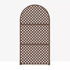 MAYEERTY Room Divider Screen Laurence Diamond Brown Arch Galvanized Sheet 72x35x16in 3-Piece Set