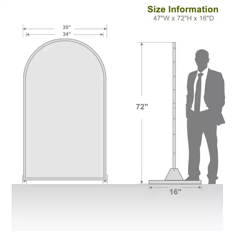 MAYEERTY Room Divider Screen Laurence Diamond Brown Arch Galvanized Sheet 72x35x16in 3-Piece Set