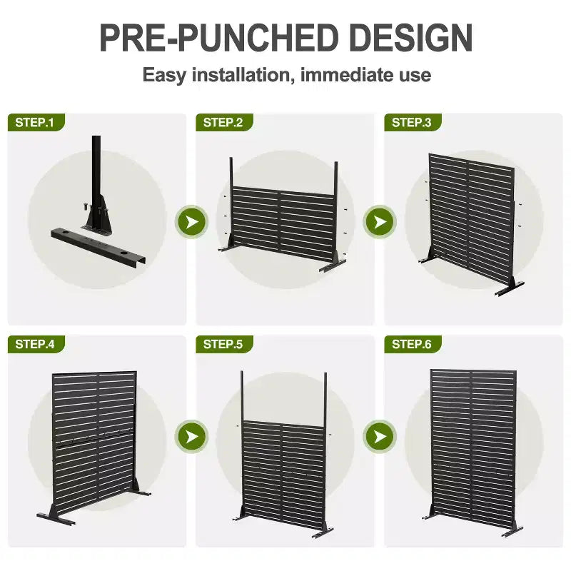 MAYEERTY Room Divider Screen Laurence Diamond Brown Arch Galvanized Sheet 72x35x16in 3-Piece Set