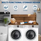 TROPOW 2-Tier Laundry Countertop (54x27.55x19.68), Washer/Dryer Cover with 2.75 Edge Rails&Anti-Slip Pads for Laundry Room Storage